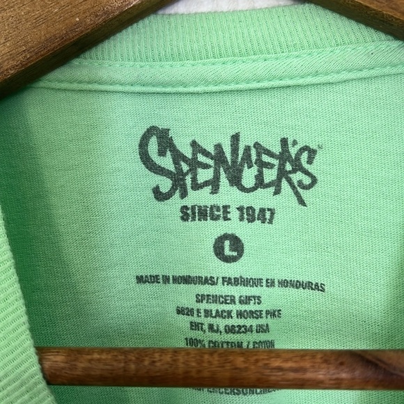 Spencer’s - Neon Green Skull Hula Girl Colorful Graphic Short Sleeve T Shirt L - Picture 8 of 9